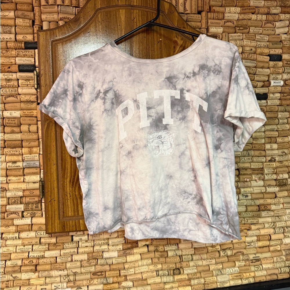 Tailgate Pitt Panthers tie dye cropped 100% cotton tee size large
